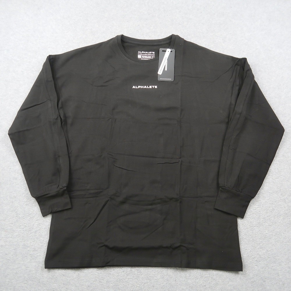 Alphalete Performance Fit Drop Shoulder Long Sleeve Shirt Black Size M NEW 5640