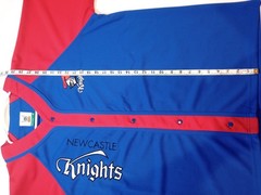 Newcastle Knights Baseball Jersey Blue Red XL Button Up Australian Rugby NRL