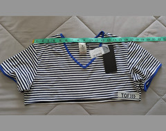 Tom of Finland TOF Paris Sailor Crop Top, blue, size L, NWT