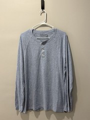 Faherty Shirt Cloud Cotton Henley Mens XL Blue Long Sleeve Pima Cotton Modal