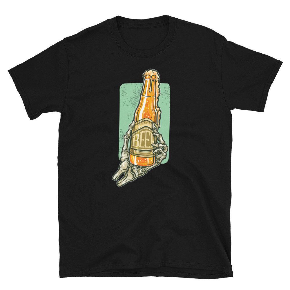 Skeleton Hand Holding Beer Halloween Party Costume Short-Sleeve Unisex T-Shirt