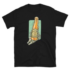 Skeleton Hand Holding Beer Halloween Party Costume Short-Sleeve Unisex T-Shirt