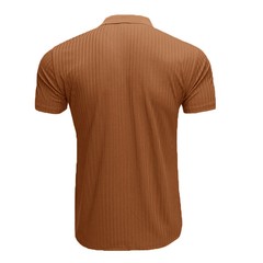 Mens Tee Short Sleeve T-Shirt Summer Ribbed Stretch Slim Fit Casual Blouse Tops