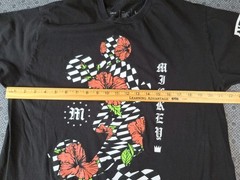 Neff Disney Mickey Mouse Shirt Mens Large Black White Check Floral Graphic Tee