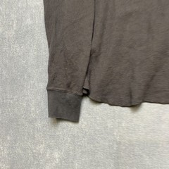 Uniqlo Shirt Mens XL Black Cotton Waffle-Knit Long Sleeve Henley Neck Casual