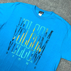 Volcom Shirt Mens Large Blue Short Sleeve Surf Skate Graphic Tee Y2K