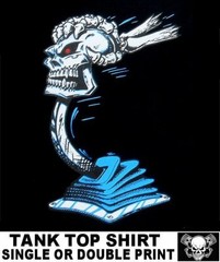 OLD SCHOOL MUSCLE HOT ROD OUTLAW GASSER DRAG CAR BLOWER SKULL SHIFTER TANK TOP