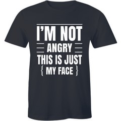 I’m Not Angry This Is Just My Face Funny Sarcastic College Humor Teacher T-Shirt