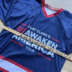 Reawaken America Tour Hockey Jersey Adult Large Patriotic Trump MAGA USA Flag