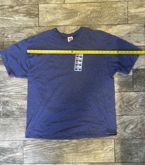 Vintage NOS 1990s Hanes Heavyweight 50/50 Blue Blank Single Stitch V T-Shirt L