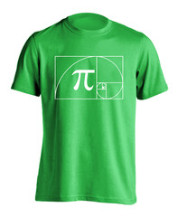 Golden Ratio Pi Math Graphic Tee Fibonacci Spiral Nature Physics Theme T-Shirt