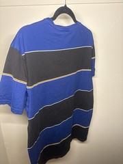 Murano Liquid Luxury Men’s Slim Fit Striped T-Shirt XL Blue/Black Crew Neck Cot…