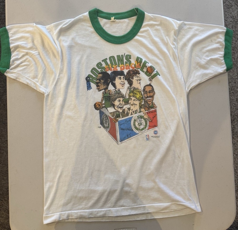 Vintage 80s NBA Boston Celtics The best six pack Shirt Size L Screen Stars tag