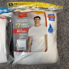 Hanes Mens 2 Pack Crew Neck T-Shirts Size XL Cool Comfort Tagless 11 Shirts