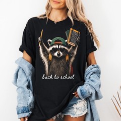 Back To School Raccoon Shirt Funny Teacher Graphic Tee First Day Gift