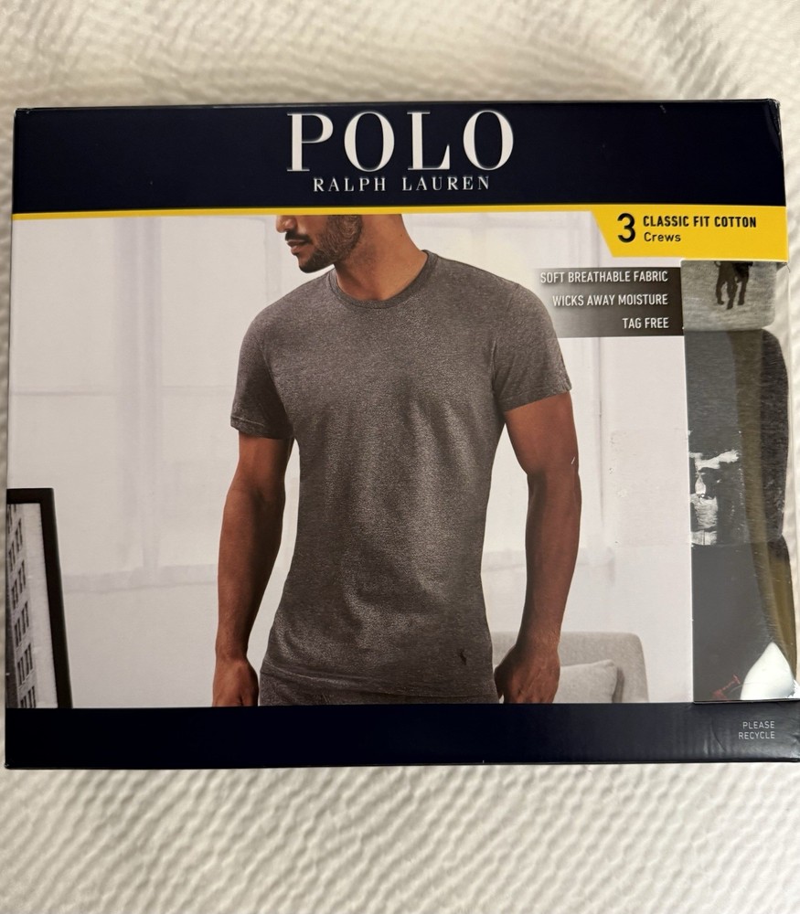 Polo Ralph Lauren Classic Fit Three 3 Pack Variety T-Shirts Men’s Small NIB
