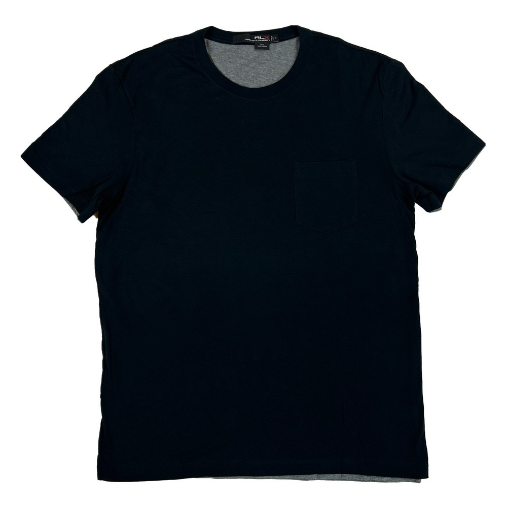 RLX by Ralph Lauren Short Sleeve Crewneck Double Tee – Black/Grey – Size: Medium
