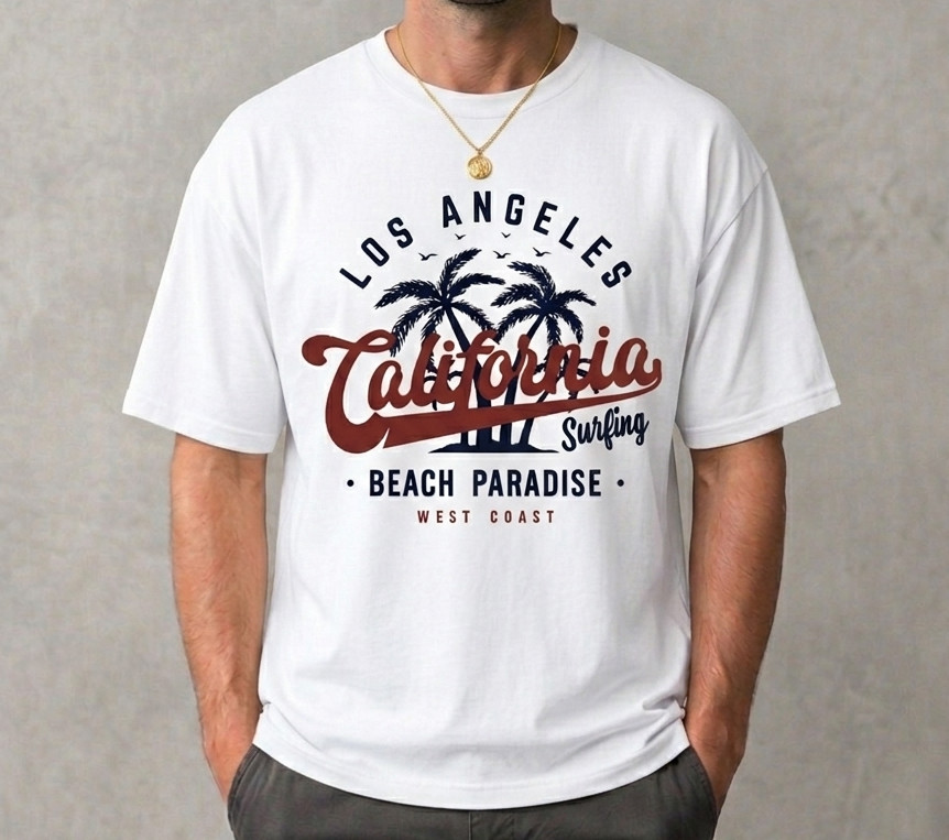 California Surf Paradise T-Shirt – Retro Los Angeles Beach Graphic Tee