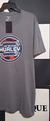 Hurley Mens Usa Tropic Short Sleeve Graphic T-Shirt Sz XL Stone Grey