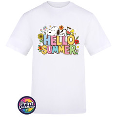 Hello Summer T-Shirt Unisex S-2XL AWDis Summer Beagle Tee Dog & Bird Top Gift