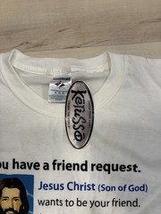 Sz XL – Vintage Y2K Jesus Tee – Facebook Friend Request Jesus Shirt – Kerusso