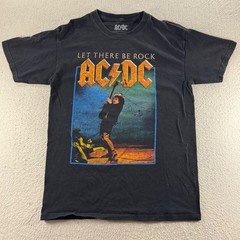 AC/DC Let There Be Rock Graphic T-Shirt Mens Medium Black Good Angus Young 2019