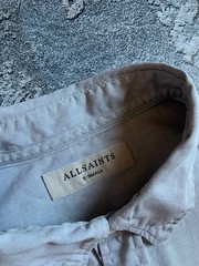AllSaints Men’s Shirt XSmall (US XS(S) / EU 44) – Gray, Cotton, Short Sleeve