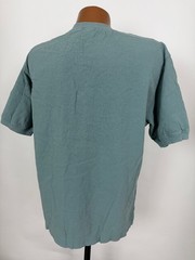 Vintage 80s 90s Ribbed Henley Shirt Large Minimal Casual Grunge Skater Cotton
