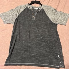 ROWM Heathered Henley Short Sleeve Tee – M