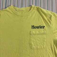 Howler Bros Shirt Mens Large Yellow Surf Monkey Logo Pocket Graphic Beach Tee