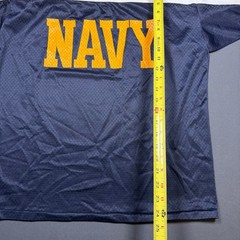 Vintage 80s Artex US Navy Mesh Jersey Shirt Mens L Midshipmen Bill Goat Mascot