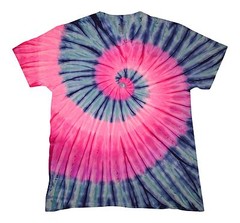 *New* 2XL – Sm Handmade Tie Dye, Pink Blue Spiral, Crew or V-Neck