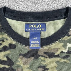 Polo Ralph Lauren Shirt Mens Large Camo Thermal Base Long Sleeve Hiking Outdoor