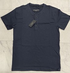 New Rag & Bone $128 Classic Slub Jersey Henley In Navy Size: XXL