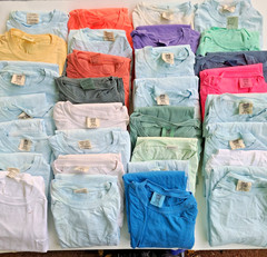 31 Mens L, T Shirts Tees – Various Colors – Ring Spun, Garment Dyed, w/ Flaws