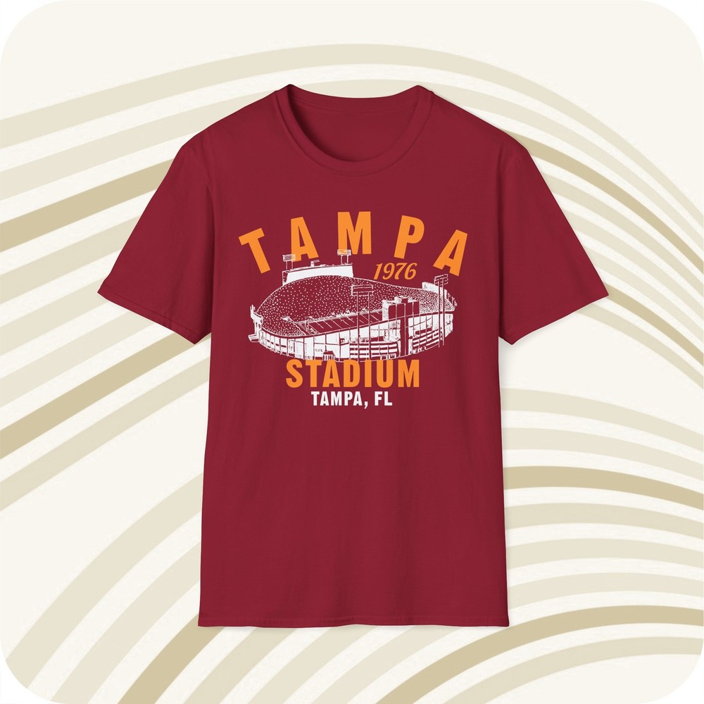Tampa Stadium 1976 Classic Cut Football T-Shirt – Tampa Bay Buccaneers