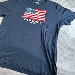 Old Navy 2012 American Flag T-Shirt Mens XXL Navy Blue USA Graphic Tee