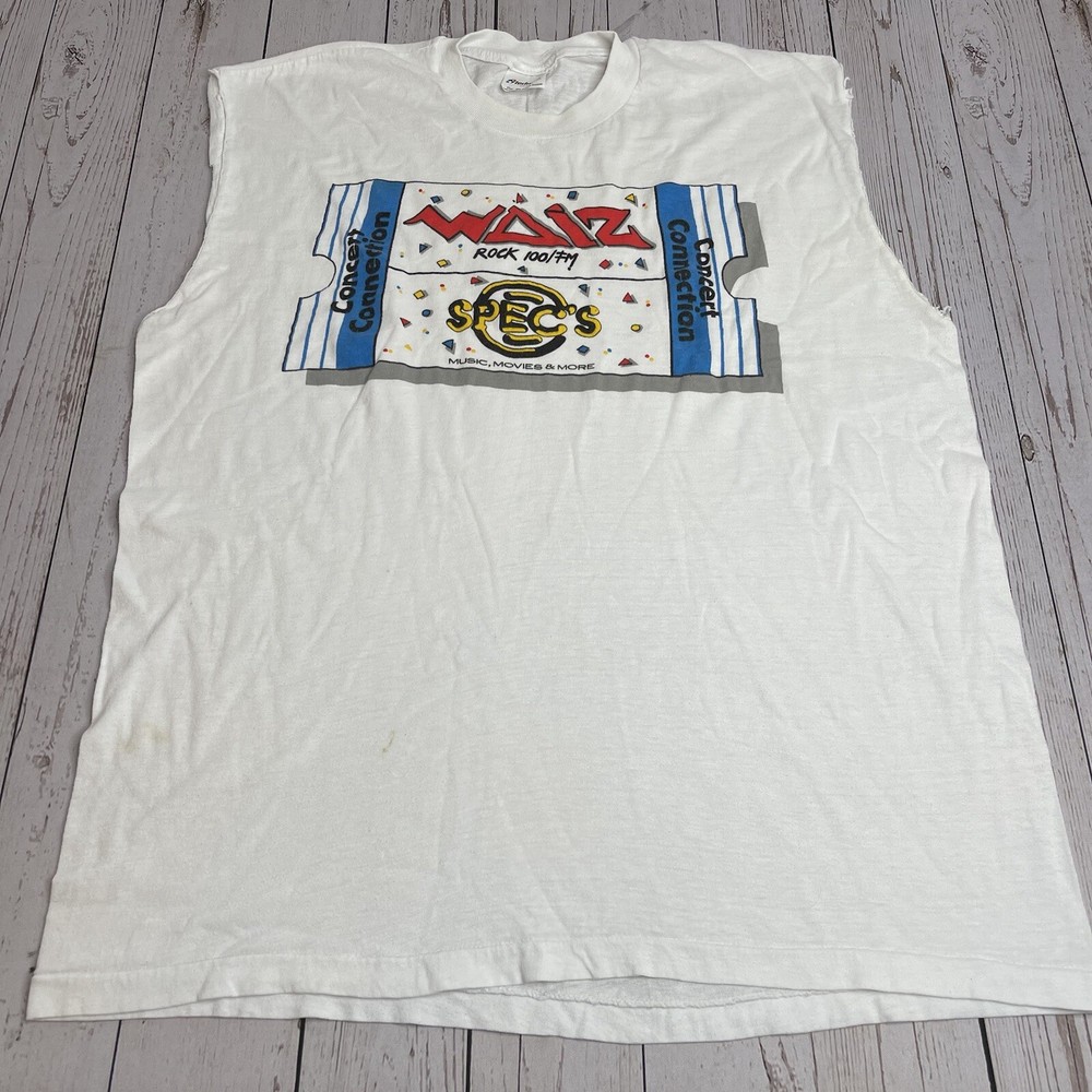 Vintage Stedman WDIZ Rock 100 FM Radio T Shirt Single Stitch Mens Medium Tee