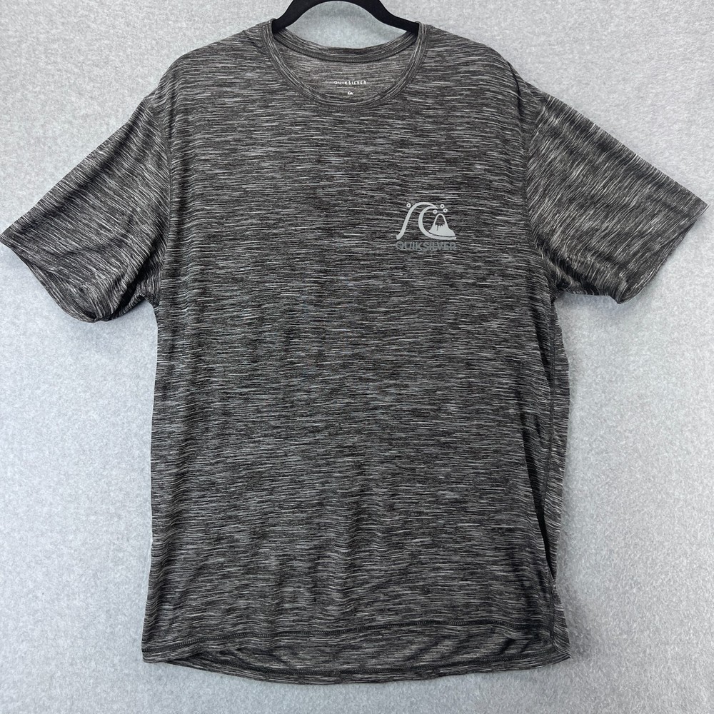 Quicksilver Mens Size Large Gray Striped Breathable Stretchable Shirt