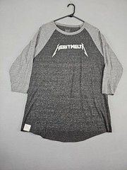 Heavy Melta Men’s Size XL Gray T-Shirt 3/4 Sleeve Made in USA Grunge 90’s