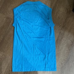 Vintage Blank Sleveless T-Shirt Mens Sz S Single Stitch USA 80s New NOS Teal