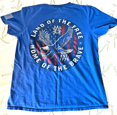 Buckwear “Home of the Free, Home of the Brave” Blue T-Shirt, Med. Mens