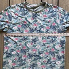 Free Planet Tropical T-Shirt Mens Large Blue Green Pink Boho Paradise Beachwear