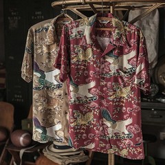 NON STOCK Vintage T-Shirt Print Shirt Men’s Short Sleeve Shirt Cuban T-Shirts