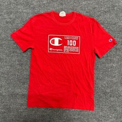 Champion T-Shirt Mens Size Medium Red Graphic 100 Anniversary Short Sleeve Tee