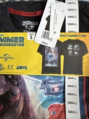 Adult Universal Studio Jaws ET Back To Future Jurassic Park Black T Shirt Small