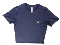Humants Men’s Large Workwear /Outdoor Jersey Pocket Tee Navy Blue heather Cotton