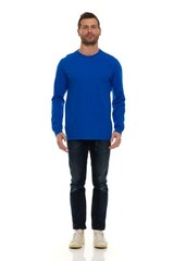 BILLIONHATS Mens Long Sleeve Colorful T-Shirts , Crew Neck Bulk Tees for Men