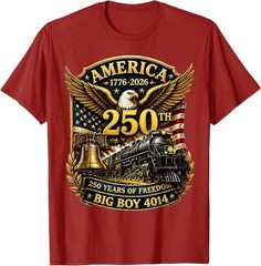 Big Boy 4014 Train USA 250th Anniversary Patriotic American T-Shirt
