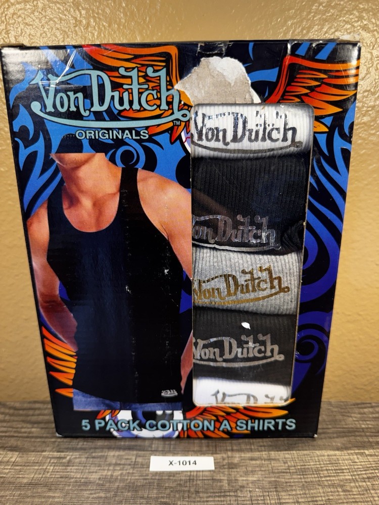 Von Dutch Originals Men’s Medium 5 Pack A-Shirts Tank Tops NWT X1014